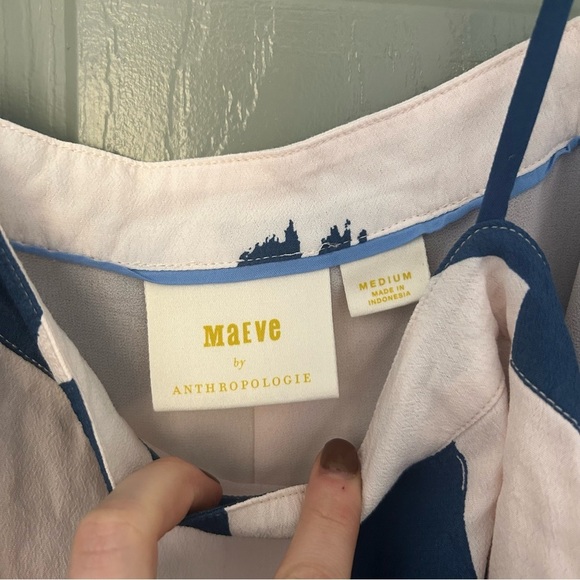 Maeve Anthropologie Brushstroke Tube Tanktop Blue and White - Picture 4 of 5